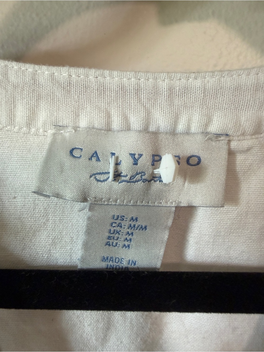 Calypso St Barths balloon sleeve floral embroidered white cotton linen blouse M - Picture 5 of 6
